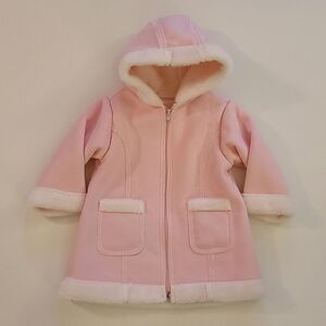 🩷 ~Vintage~ Faux Suede Pink Coat All Mine 18 Months Beautiful EUC Baby Girl